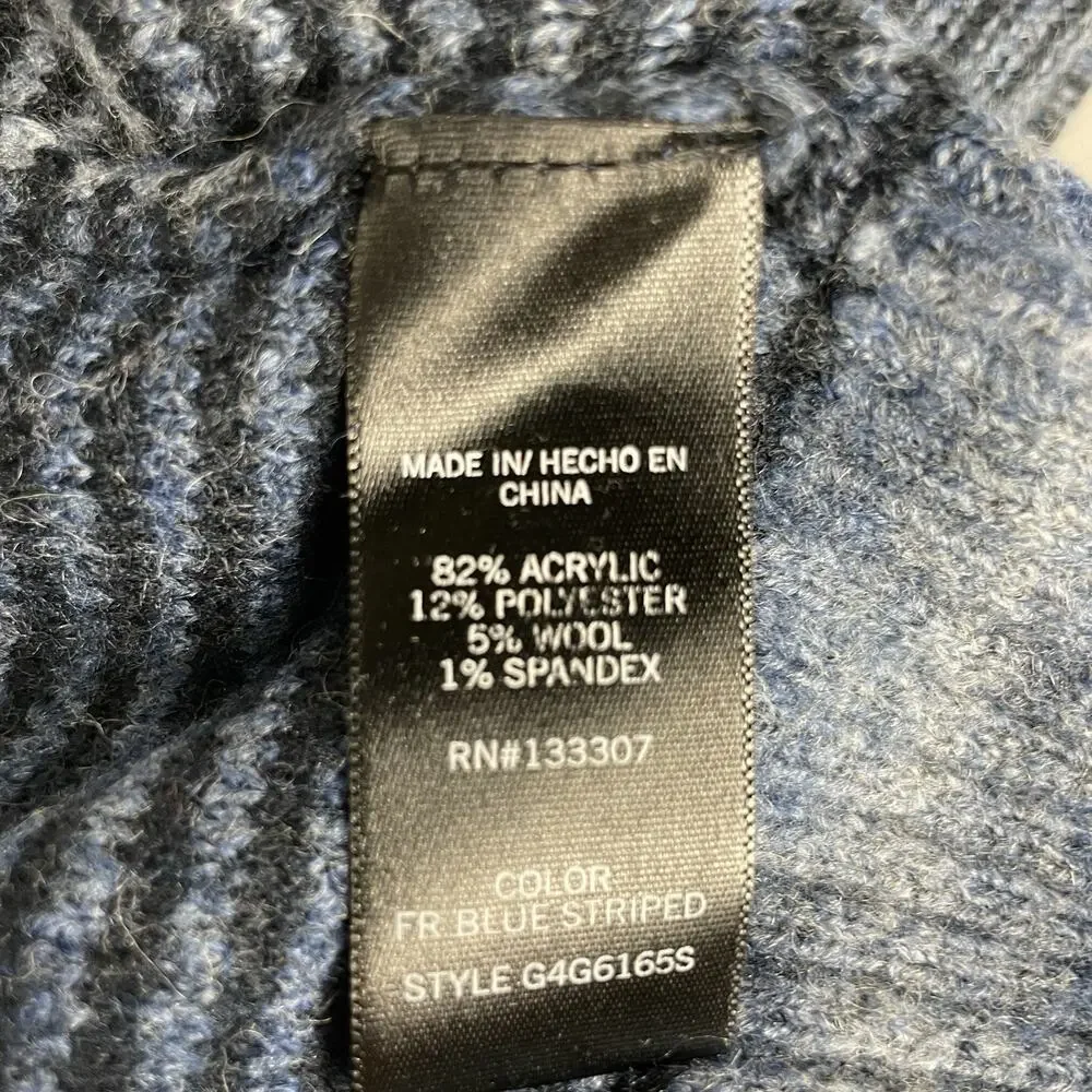 Geoffrey Beene V-Neck Blue Ombre Stripe Sweater Men's Size Medium